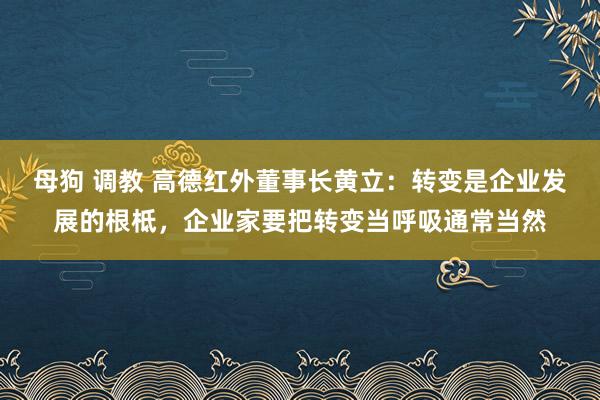 母狗 调教 高德红外董事长黄立：转变是企业发展的根柢，企业家要把转变当呼吸通常当然