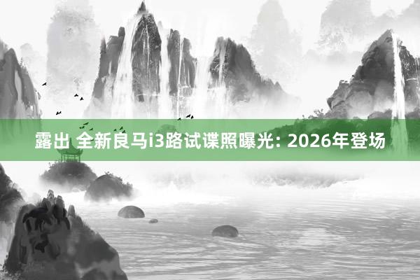露出 全新良马i3路试谍照曝光: 2026年登场