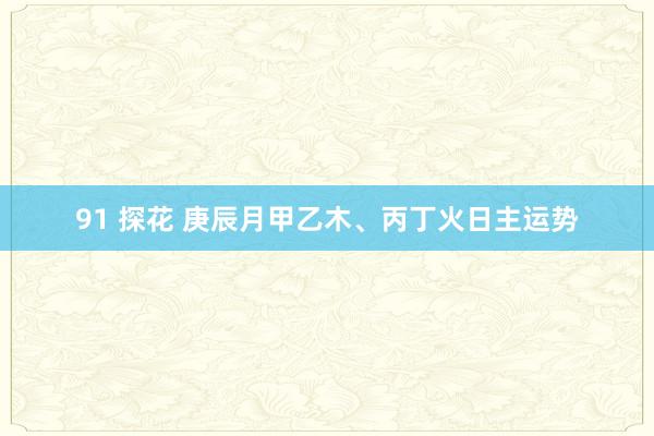 91 探花 庚辰月甲乙木、丙丁火日主运势
