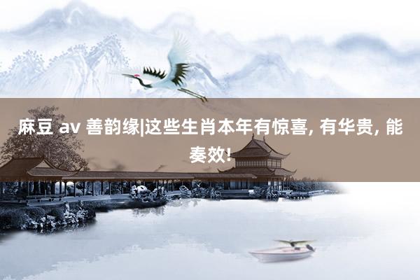 麻豆 av 善韵缘|这些生肖本年有惊喜, 有华贵, 能奏效!