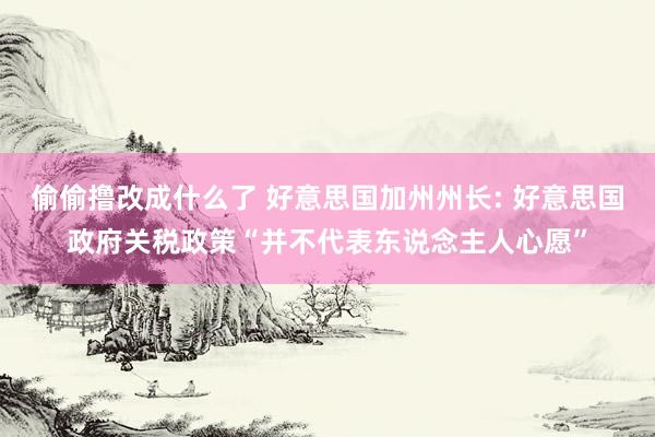 偷偷撸改成什么了 好意思国加州州长: 好意思国政府关税政策“并不代表东说念主人心愿”