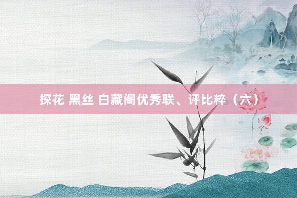 探花 黑丝 白藏阁优秀联、评比粹（六）