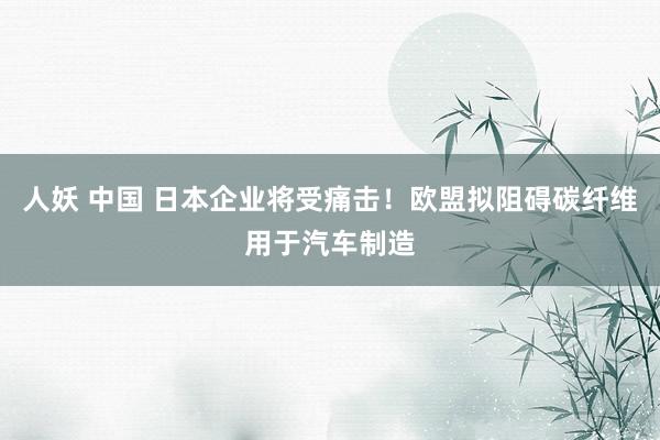 人妖 中国 日本企业将受痛击！欧盟拟阻碍碳纤维用于汽车制造